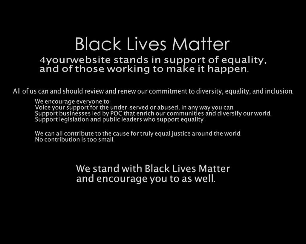 4yourwebsite statement on Black Lives Matter