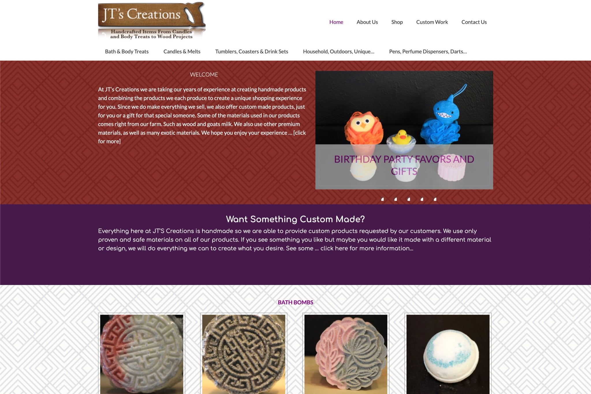 jts-creations.com home page screenshot